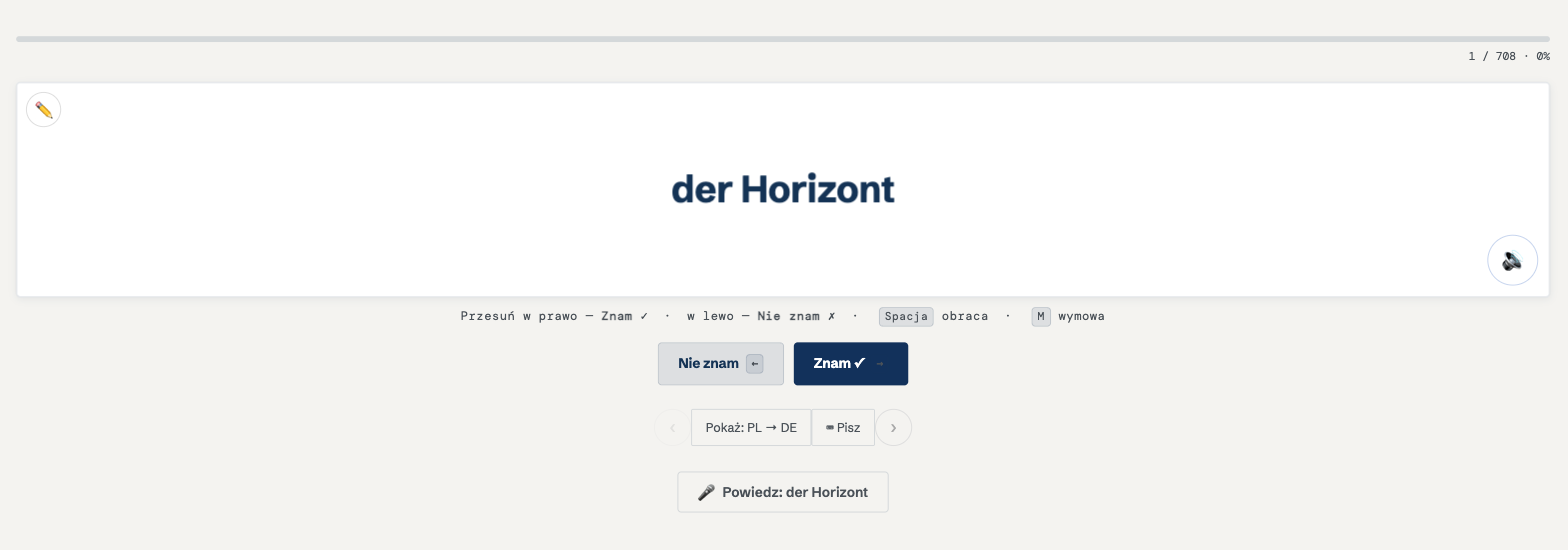 Fiszki do powtórki na nauka.learngerman.pl